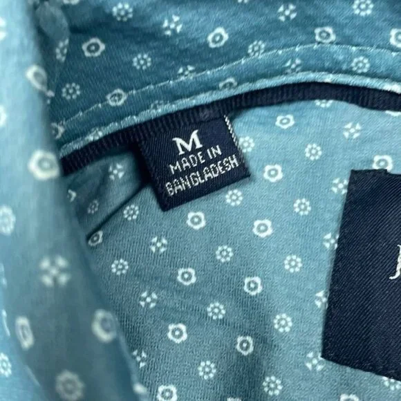 Jachs New York Mens Blue Button Down Short Sleeve Shirt Medium a0031 - Picture 5 of 8